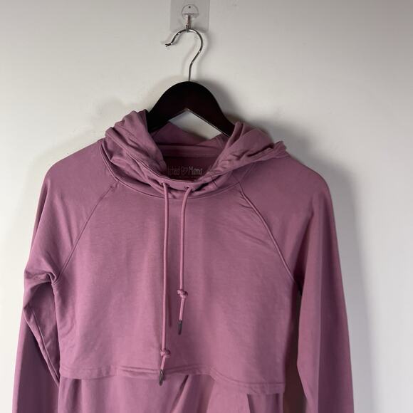 Latched Mama Small Nursing Hoodie Petal Wrap Front Pockets Sweatshirt EUC - Picture 2 of 8